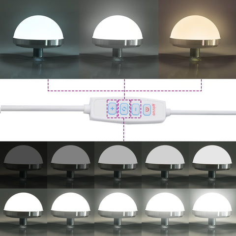 2-tlg. Schminktisch-Set mit LED-Leuchten Altholz Holzwerkstoff
