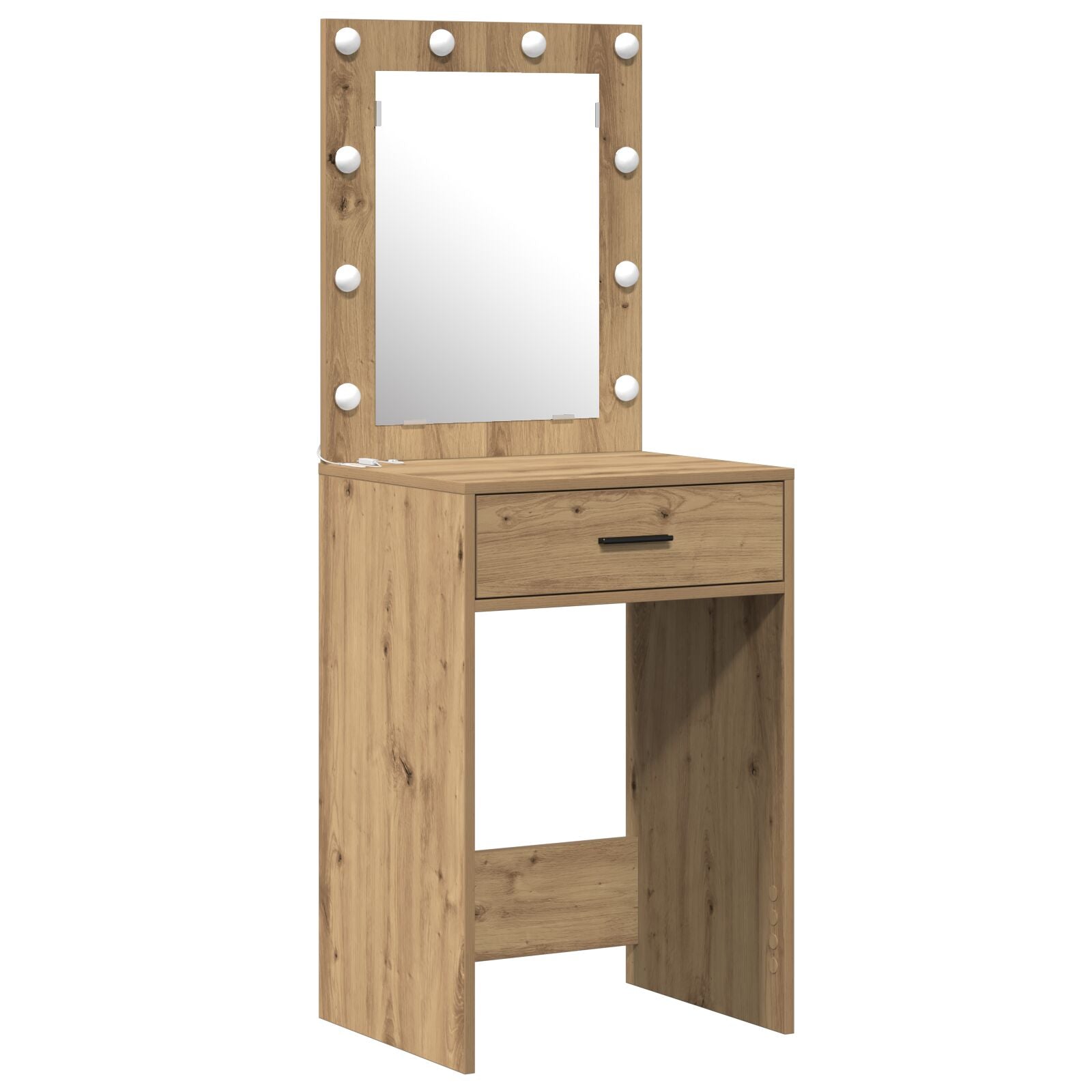 2-teiliges Frisiertisch Set mit LED in Artisan Eiche Holzwerkstoff
