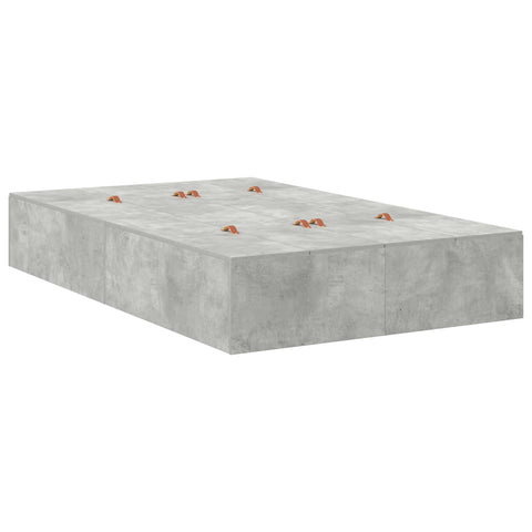 Aufbewahrungsbettgestell Beton Grau 120x190 cm