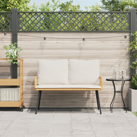 Gartenbank Natur 114x64x78 cm Poly Rattan