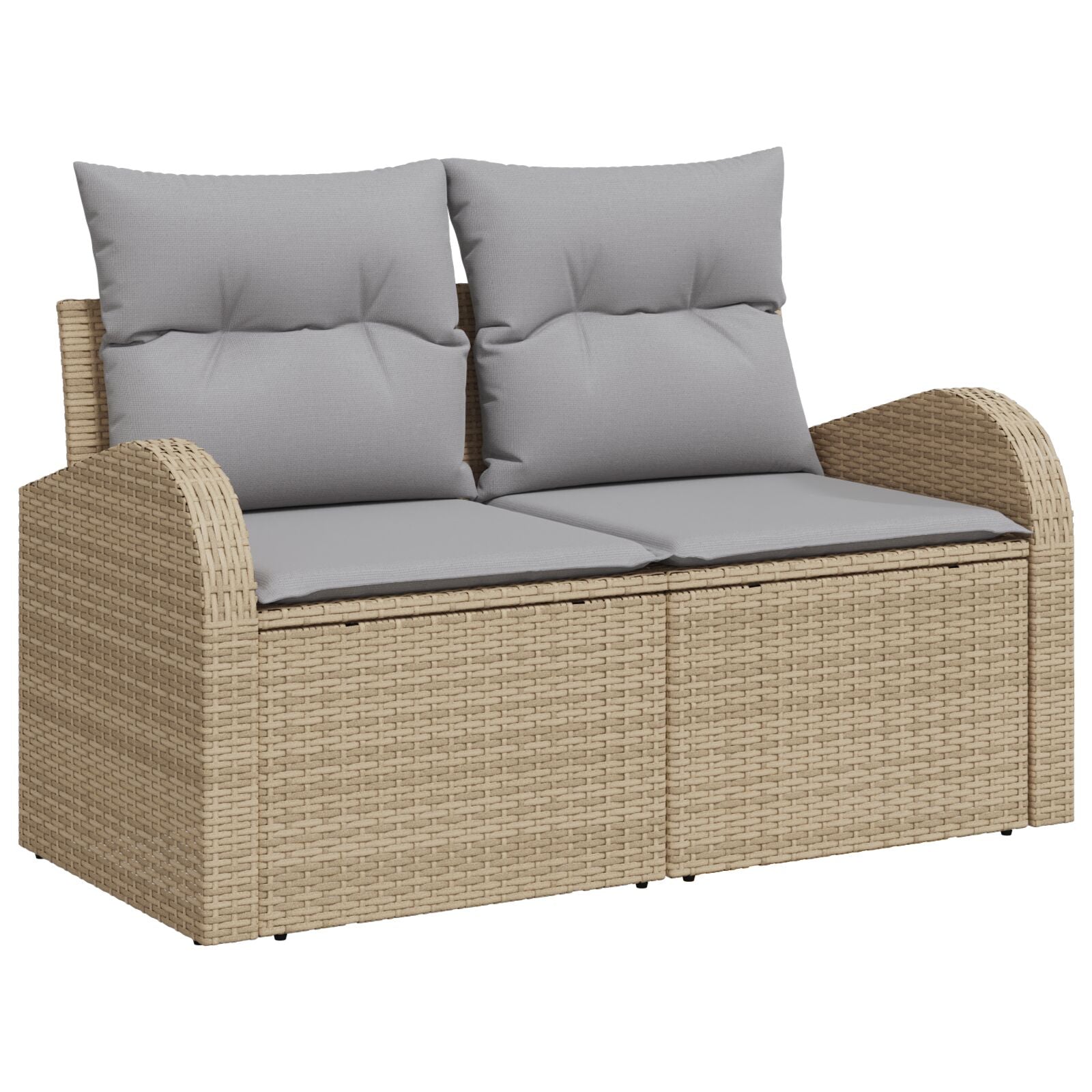 10-teiliges Garten Essgruppe mit Kissen Beige Poly Rattan Akazie