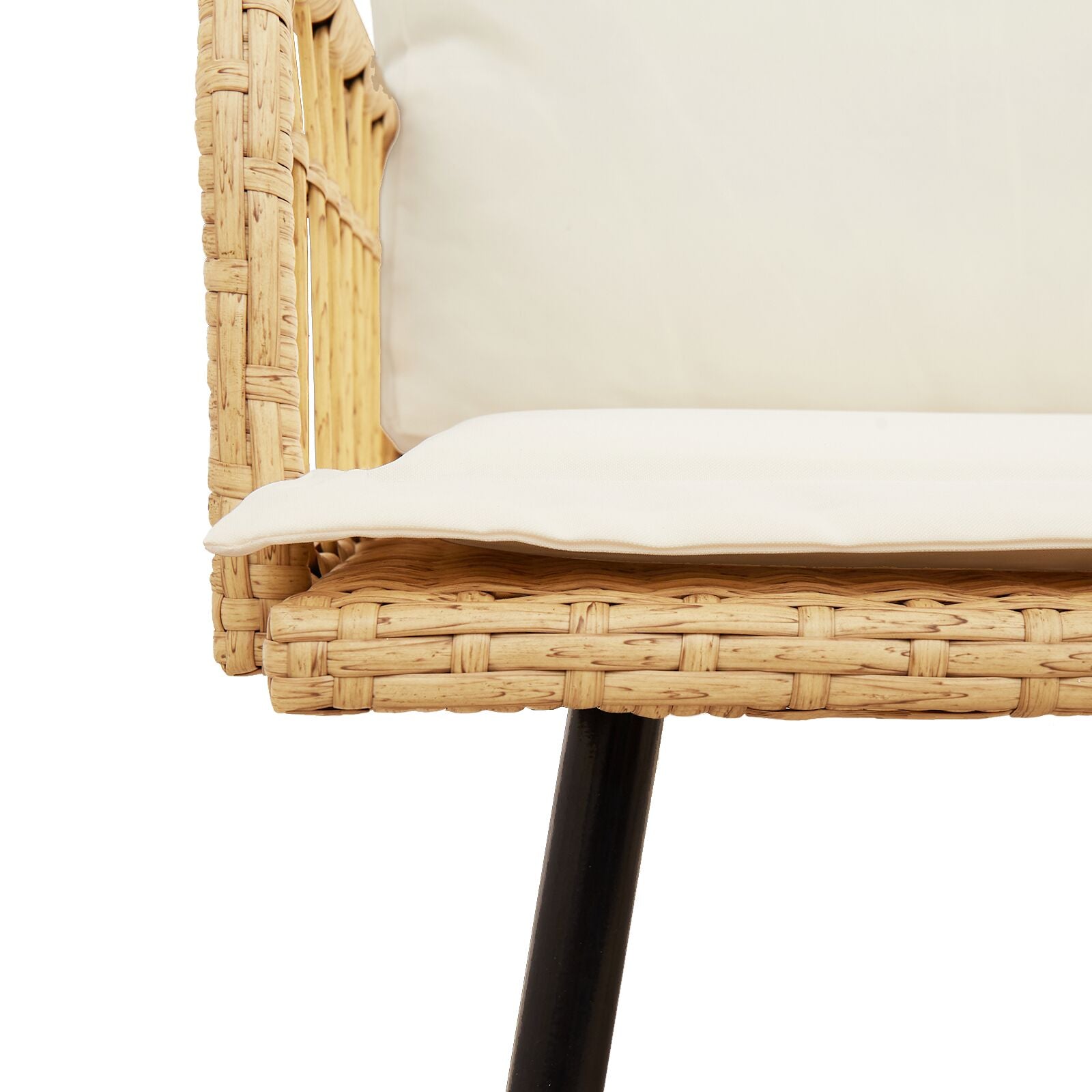 Gartenbank Natur 114x64x78 cm Poly Rattan