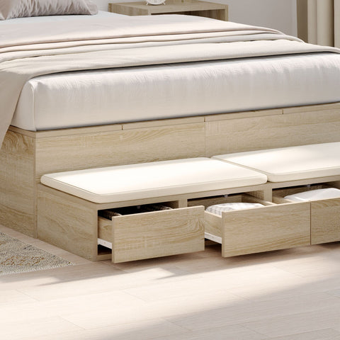 Bett Schubladen Sonoma Eiche 120x36.5x16.5 cm Holzwerkstoff