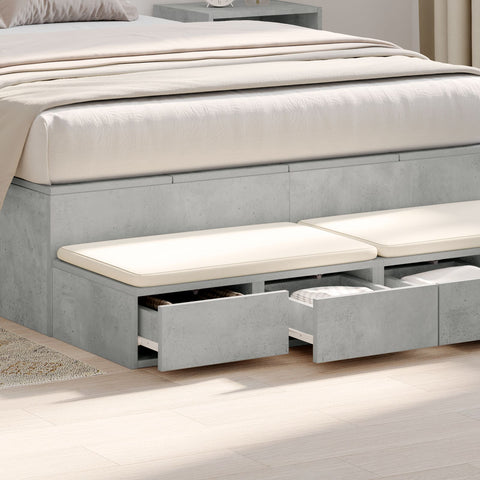 Bett Schubladen Beton Grau 120x36,5x16,5 cm