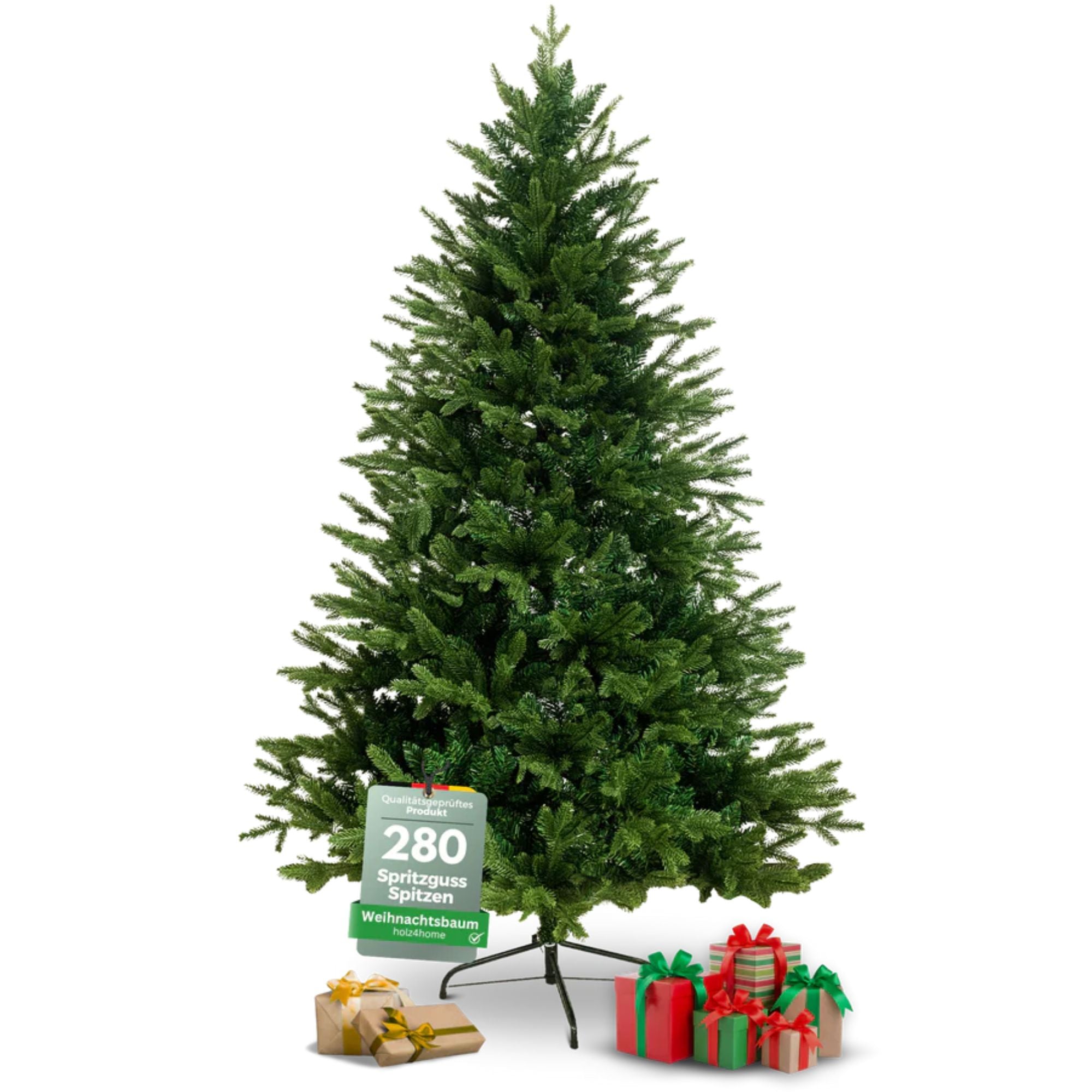 kalb | Künstlicher Weihnachtsbaum, Größe 130-220 cm, PE/PVC Kombination, Realistische Optik, Inklusive Lichterkette mit LED, Schnee-Effekt, Einfacher Aufbau, Wiederverwendbar