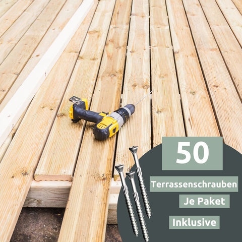 Holz Terrassendielen Lärche inkl. Terrassenschrauben