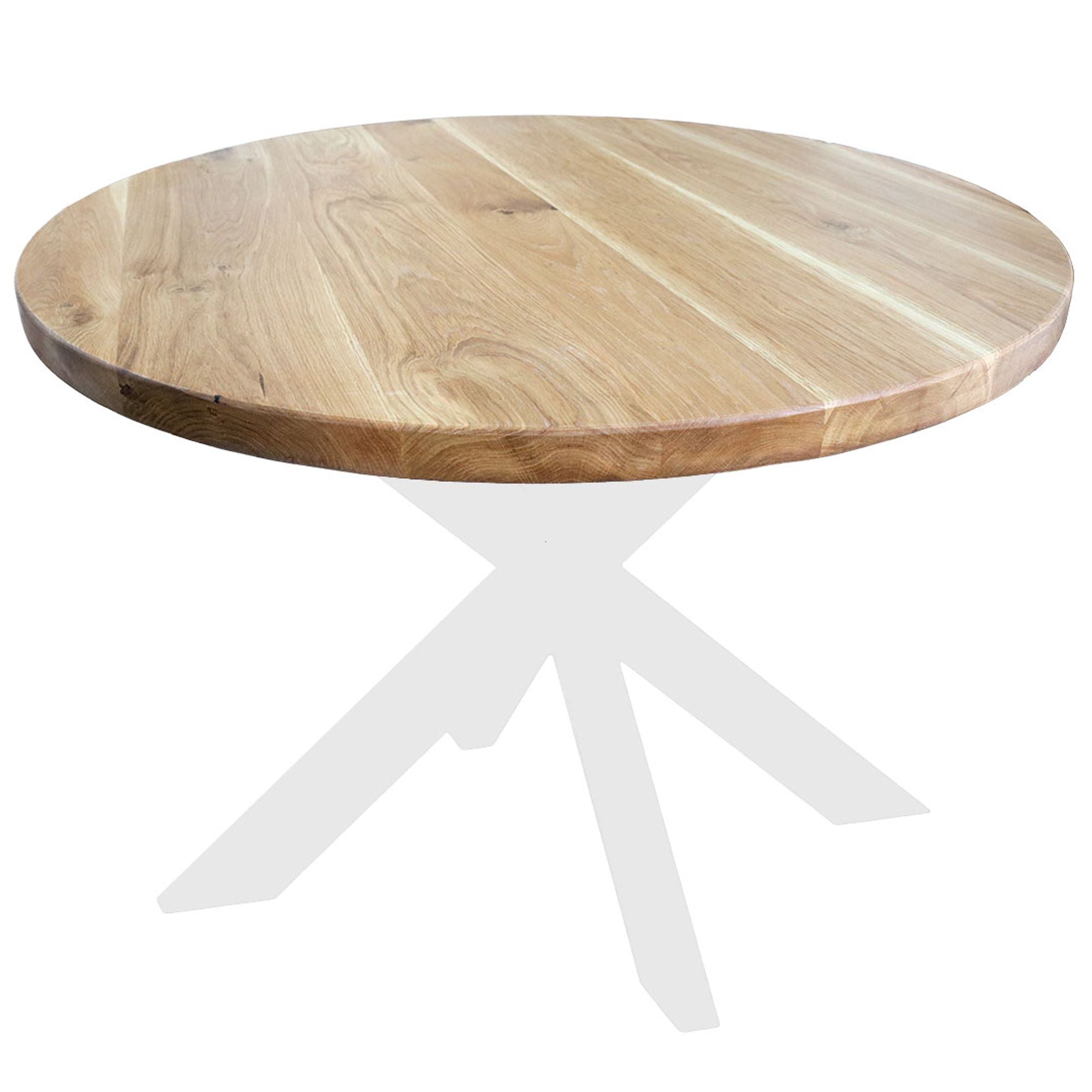 Runde Tischplatte aus massiver Eiche ⌀100 cm