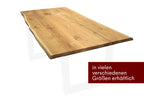Tischplatte aus massiver Eiche mit Baumkante 4cm Stärke verschiedene Maße 120 x 70 cm