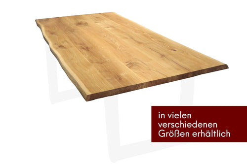 Tischplatte-mit-Baumkante--Cover-neu-Hinweis Tischplatte massive Eiche natürliche Baumkante 4cm Stärke verschiedene Maße