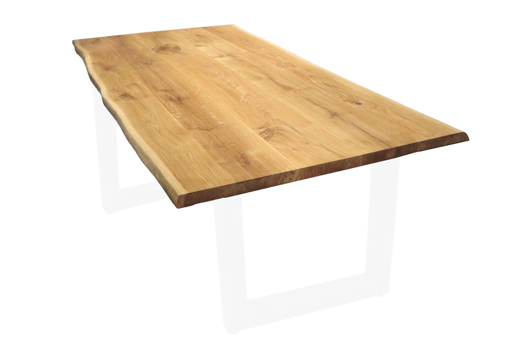 Tischplatte aus massiver Eiche mit Baumkante 4cm Stärke verschiedene Maße 120 x 70 cm