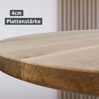 Runde Tischplatte aus massiver Eiche ⌀100 cm