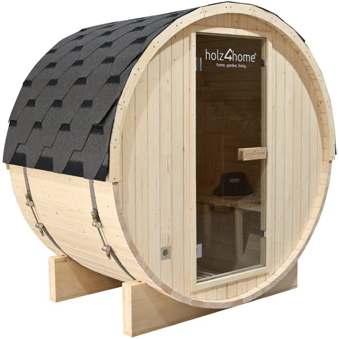 Fasssauna Pini wood Outdoor Sauna inkl. OfenL - 4 Personen / Selbstmontage