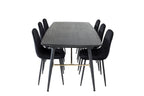 gr19448__1 Gold Rechteckiger Esstisch Set Rechteckiges Essgruppen Set Table: 76x180x85 Chair: 52x86x44