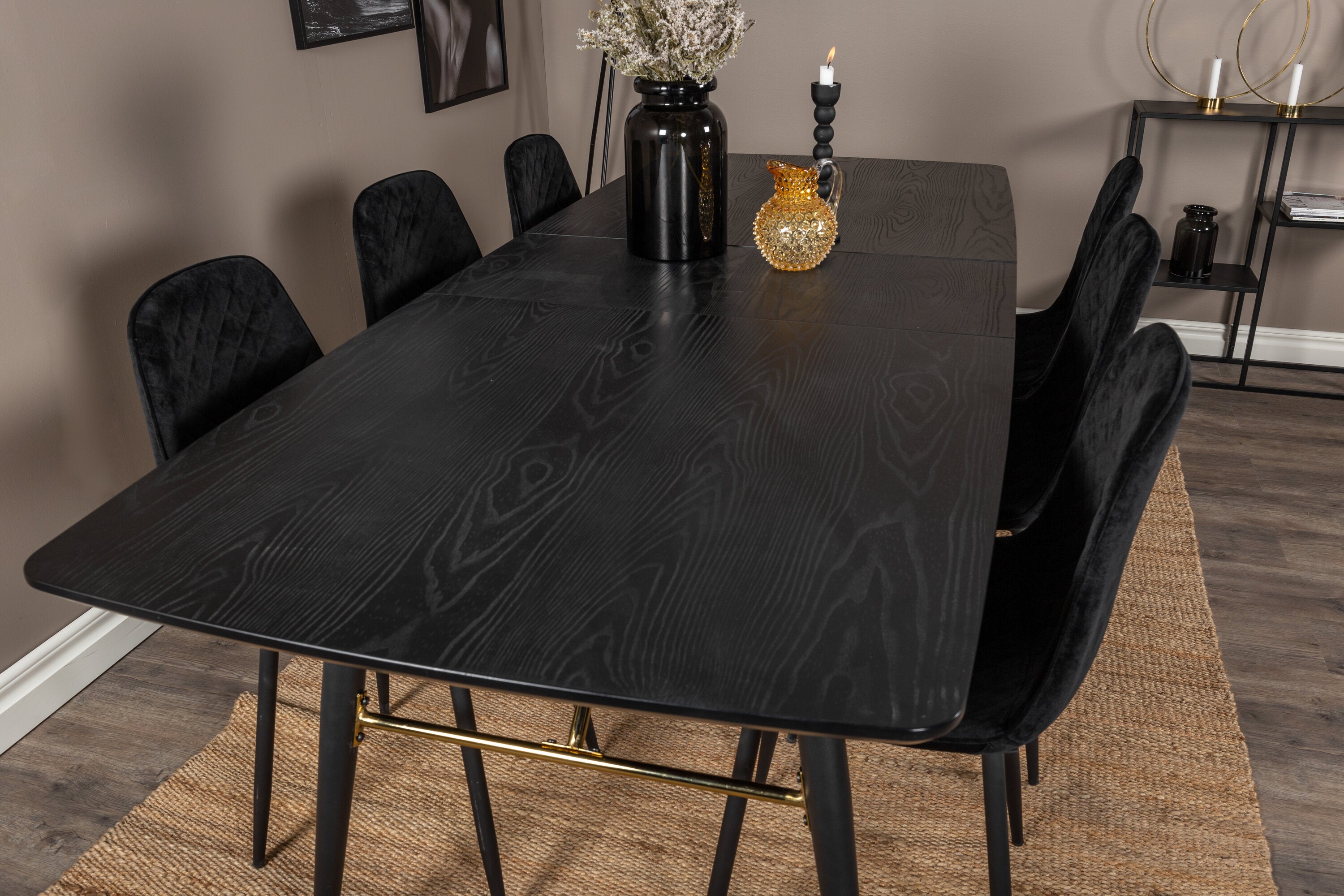 gr19448__13 Gold Rechteckiger Esstisch Set Rechteckiges Essgruppen Set