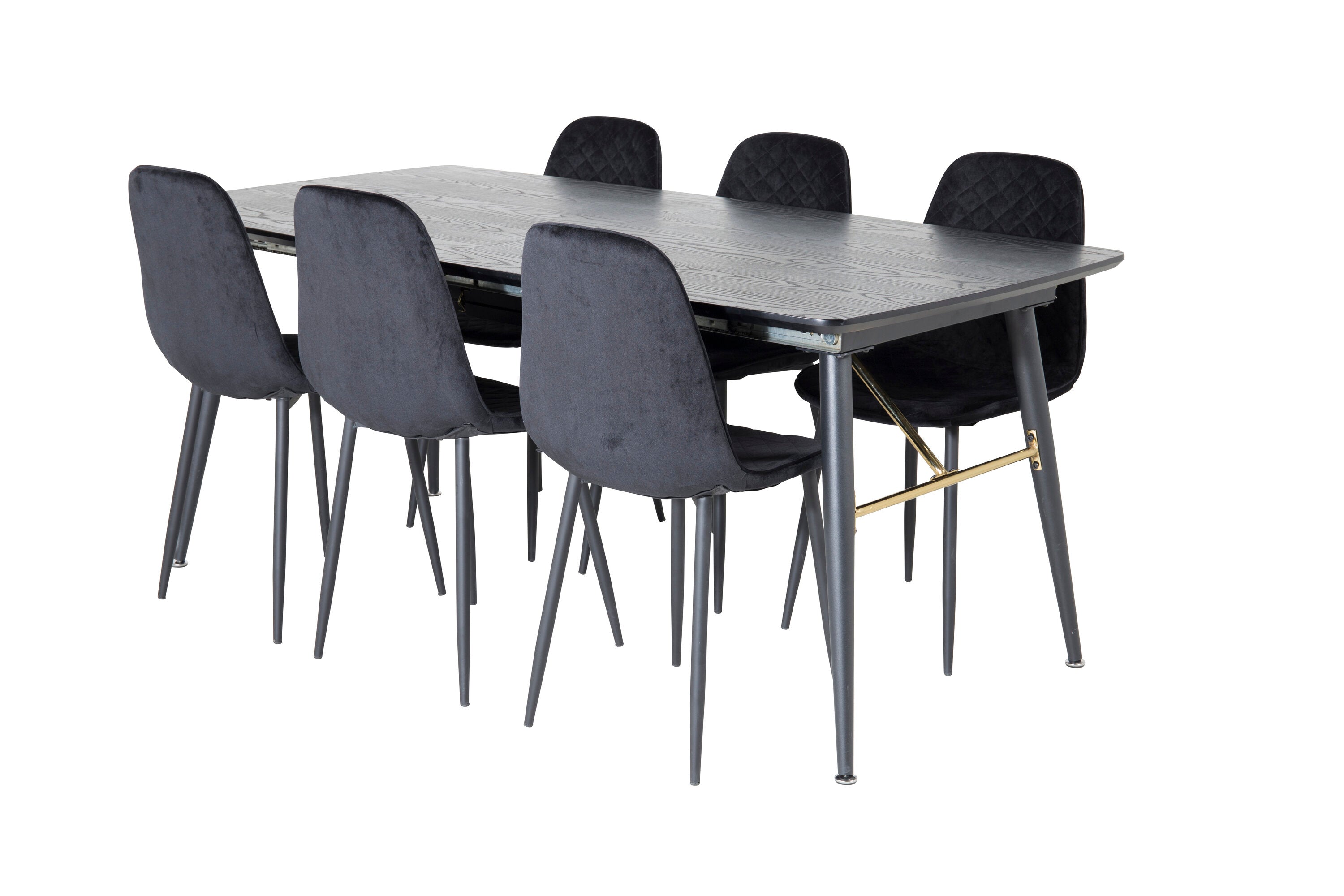 gr19448__2 Gold Rechteckiger Esstisch Set Rechteckiges Essgruppen Set