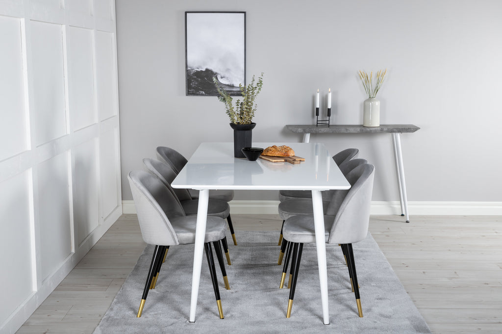 gr20073__10 Polar Rechteckiger Esstisch Set Rechteckiges Essgruppen Set