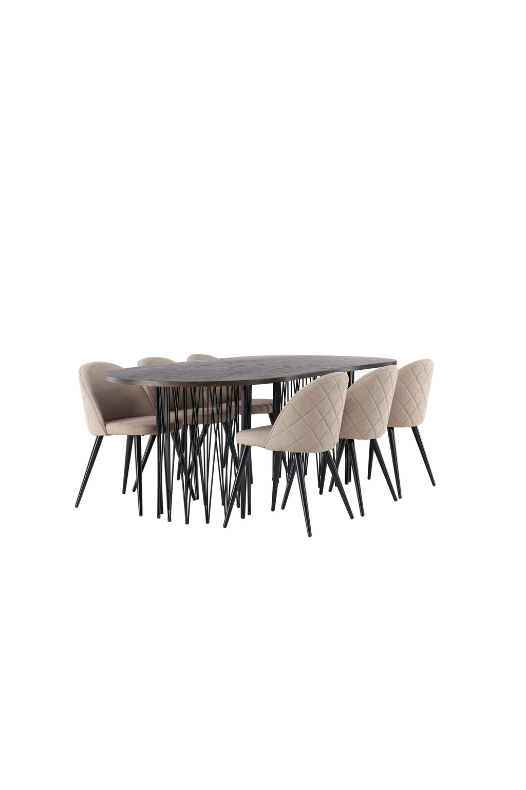 Esstisch-Set Stone mit den Stühlen Velvet