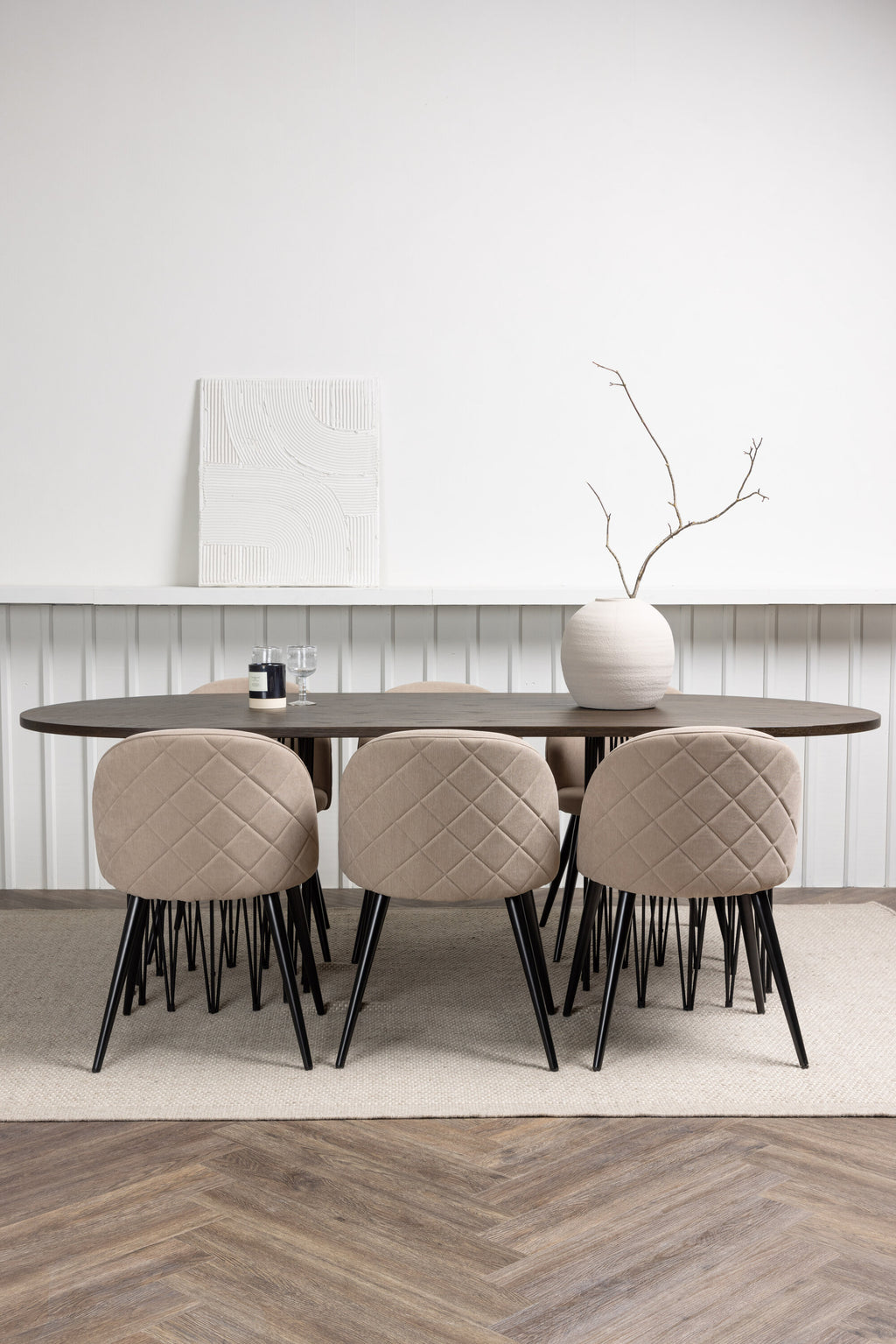 Esstisch-Set Stone mit den Stühlen Velvet