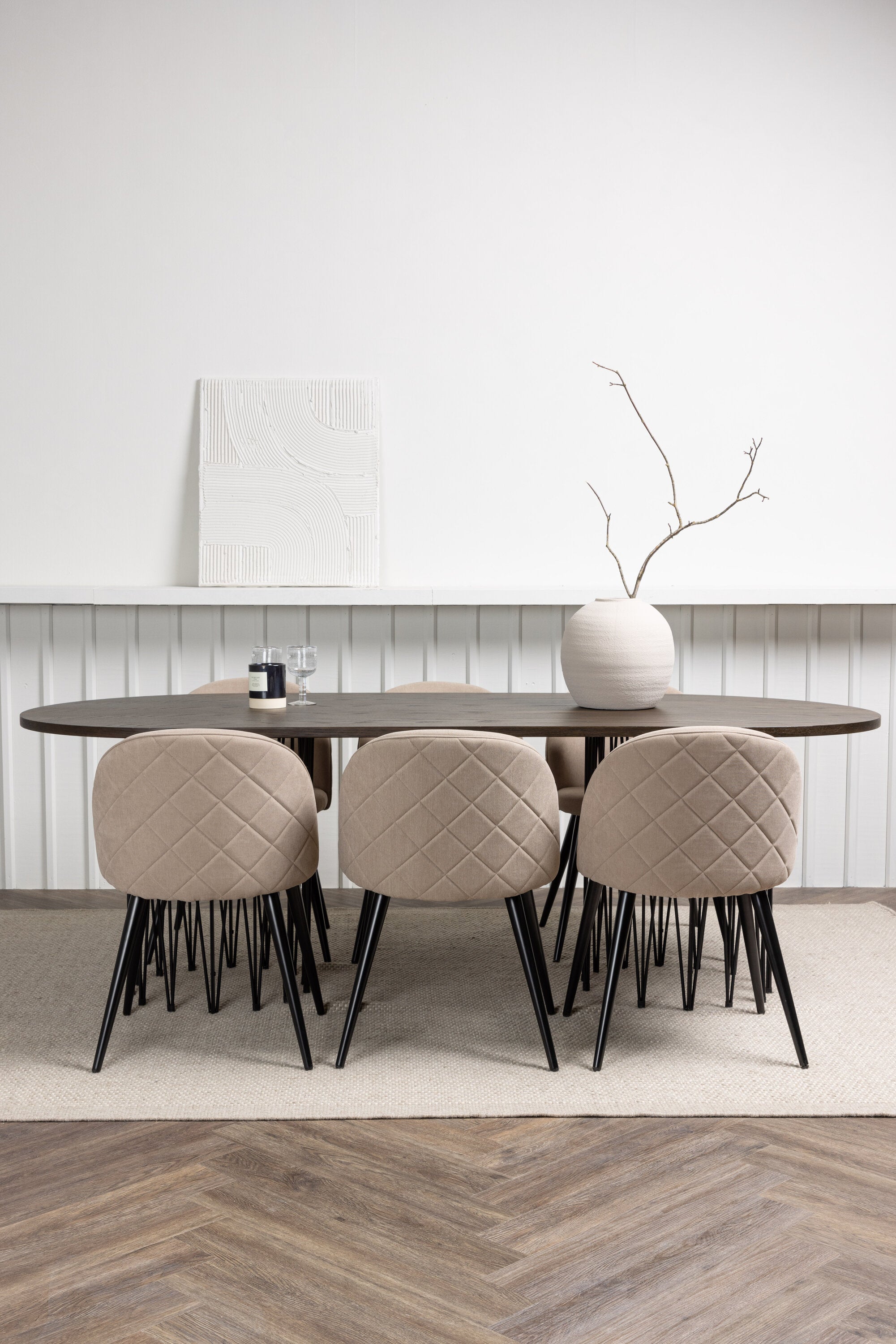 Esstisch-Set Stone mit den Stühlen Velvet