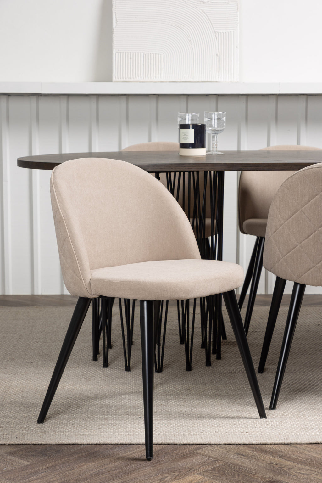 Esstisch-Set Stone mit den Stühlen Velvet