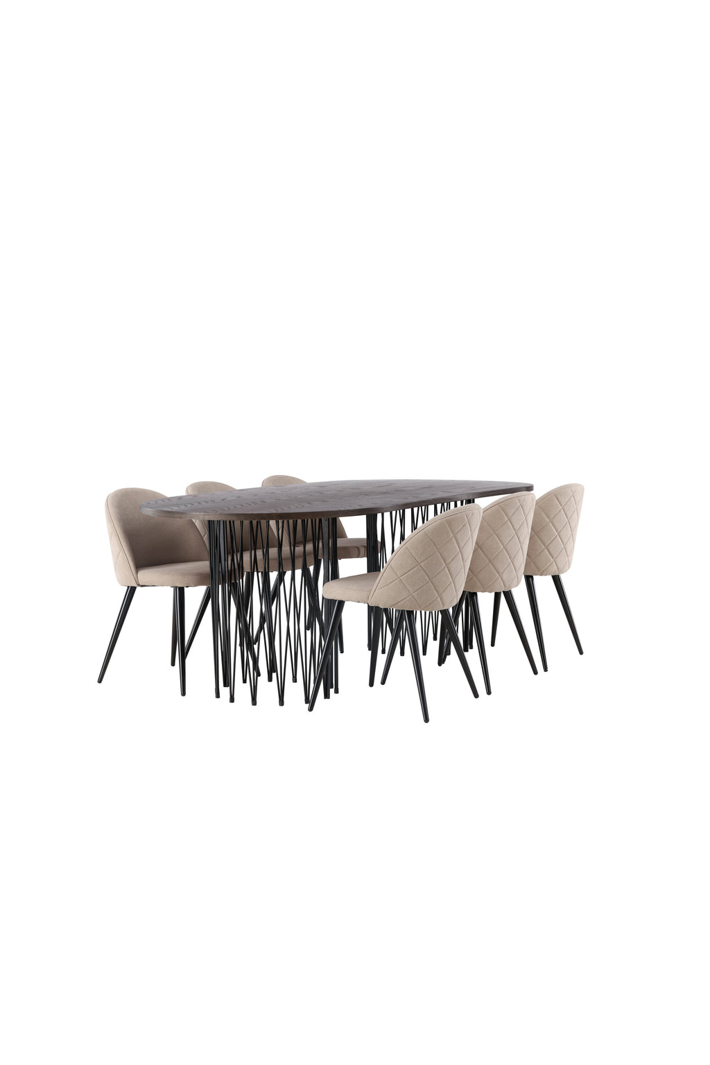 Esstisch-Set Stone mit den Stühlen Velvet