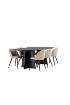 gr22854_11_os Dining Set Bootcut Mit Den Stühlen Velvet Rechteckiges Essgruppen Set