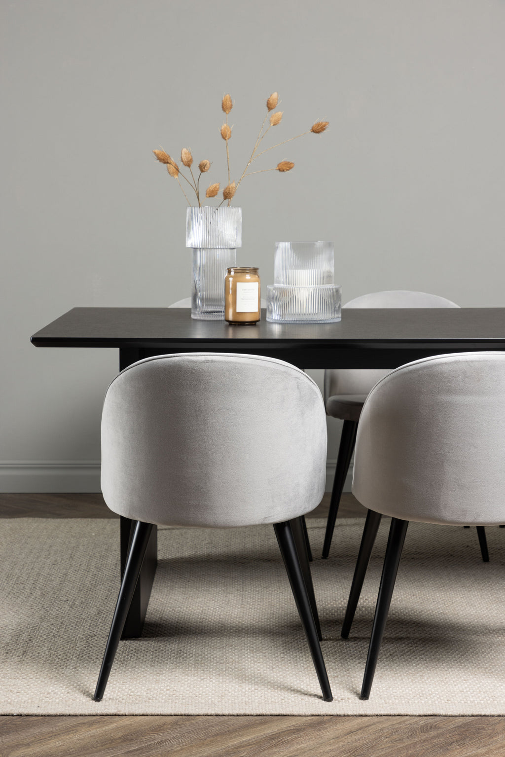 gr22912_3_m Essgarnitur Vail Mit Den Stühlen Velvet Rechteckiges Essgruppen Set