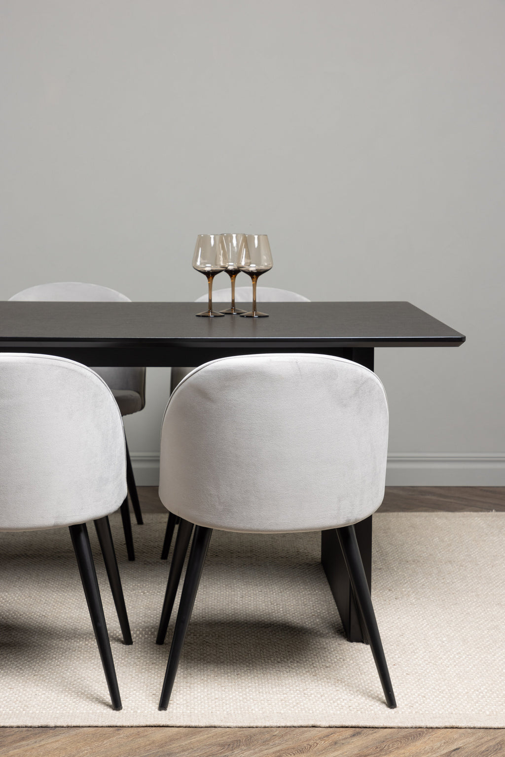 gr22912_4_m Essgarnitur Vail Mit Den Stühlen Velvet Rechteckiges Essgruppen Set