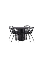 gr23098_11_os Esszimmer Set Olivia Mit Den Stühlen Dyrön Rundes Essgruppen Set