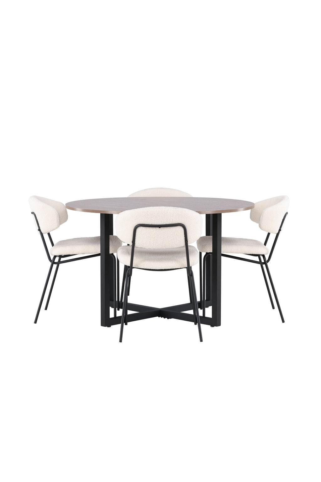 gr23154_10_os Durango Runder Esstisch Set Rundes Essgruppen Set Table: ⌀120 Chair: 57x79x50