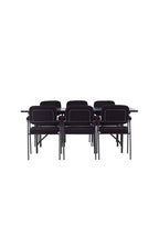 gr23517_1_os Esszimmer Set Astrid Mit Den Stühlen Yesterday Rechteckiges Essgruppen Set Tisch: 75x200x90 Stuhl: 60,5x90x58