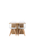 gr23581_1_os Dining Set Leo Mit Den Stühlen Edvin Rechteckiges Essgruppen Set Tisch: 75x100x100 Stuhl: 50x85x49