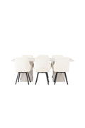 gr23710_1_os Esszimmer Set Olga Mit Den Stühlen Rosie Rechteckiges Essgruppen Set Table: 75x200x90 Chair: 60x88x55