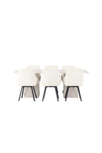 gr23710_1_os Esszimmer Set Olga Mit Den Stühlen Rosie Rechteckiges Essgruppen Set Table: 75x200x90 Chair: 60x88x55