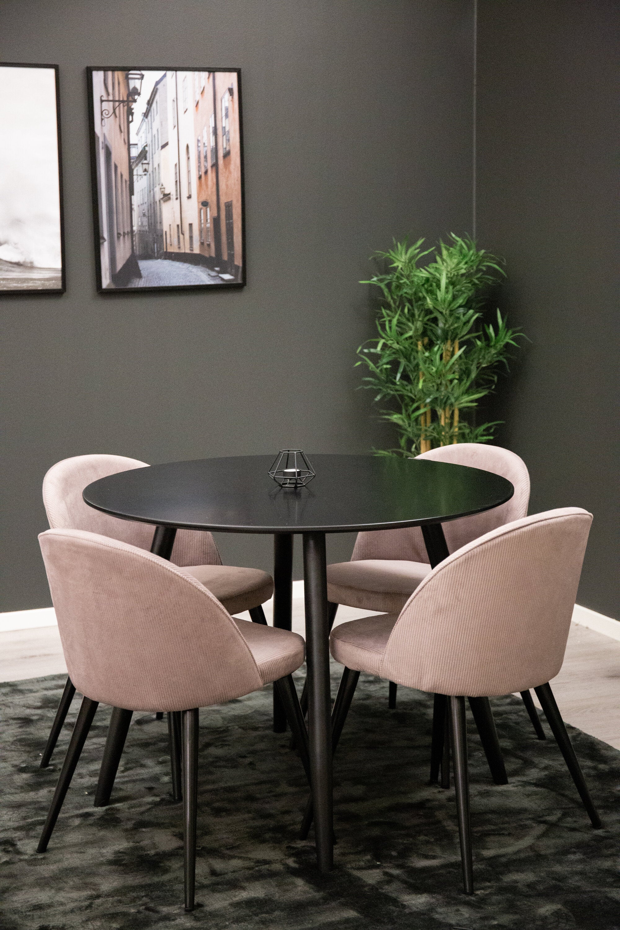 gr24147__2 Esszimmer Set Plaza Mit Stühlen Velvet Rundes Essgruppen Set Default Title