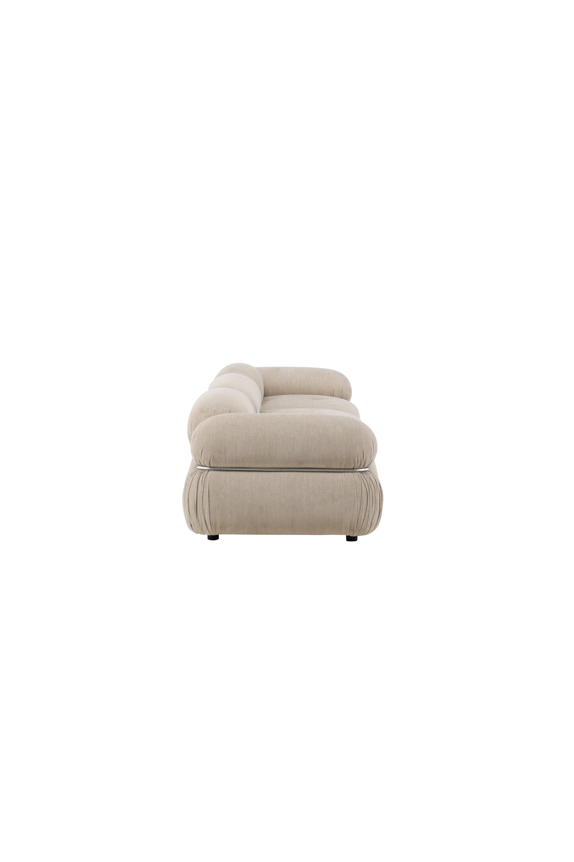 gr24769_10_os Mika 3 Sitzer Sofa 3 Sitzer Sofa Beige,Schwarz,Chrom Schaumstoff,Kunststoff,Polyester