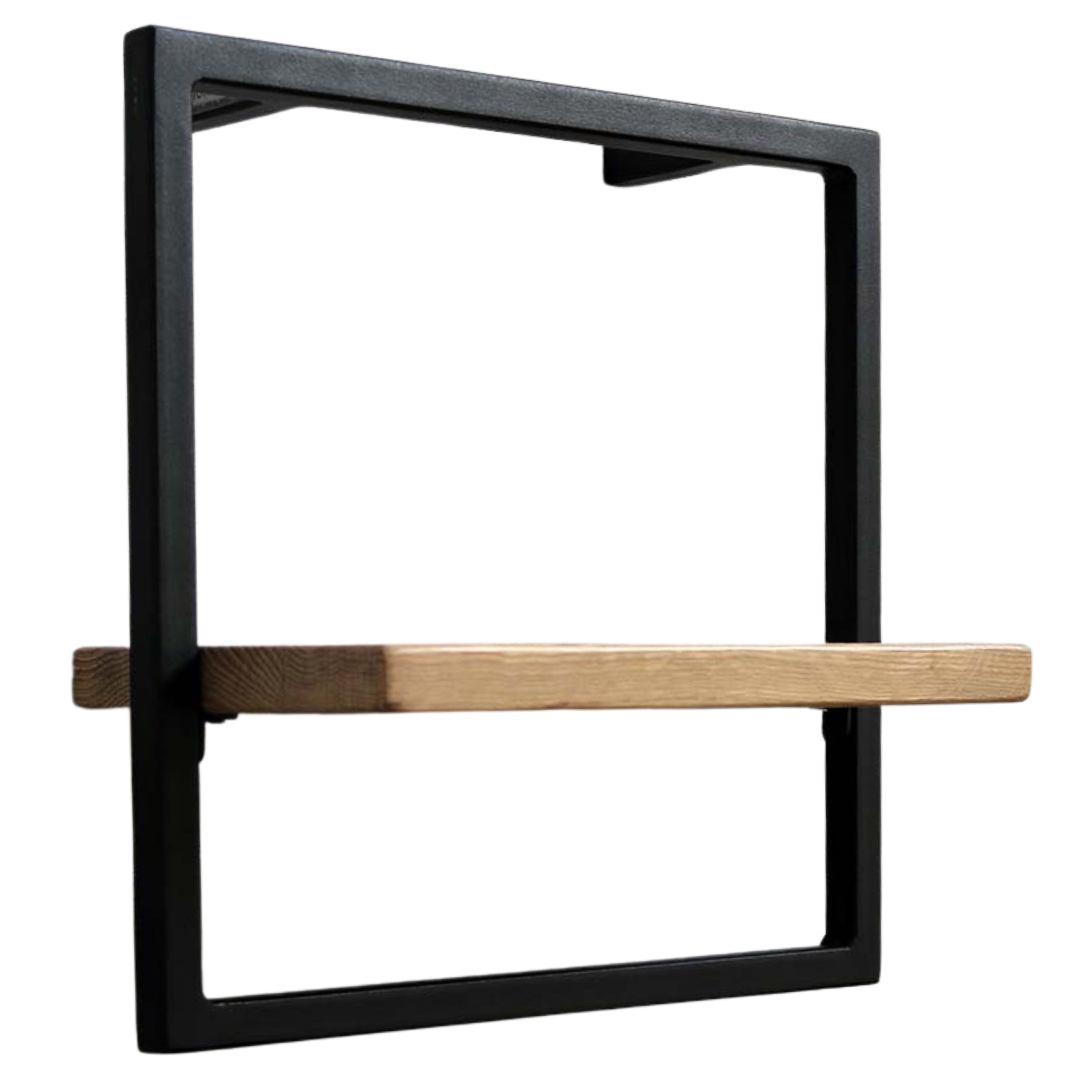 Wandregal Small Schwarz Gerahmt I Industrial Styleohne Baumkante / Natur