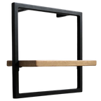 Wandregal Small Schwarz Gerahmt I Industrial Stylemit Baumkante / Natur