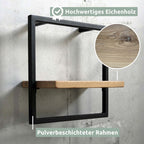 Wandregal Small Schwarz Gerahmt I Industrial Styleohne Baumkante / Hellgrau