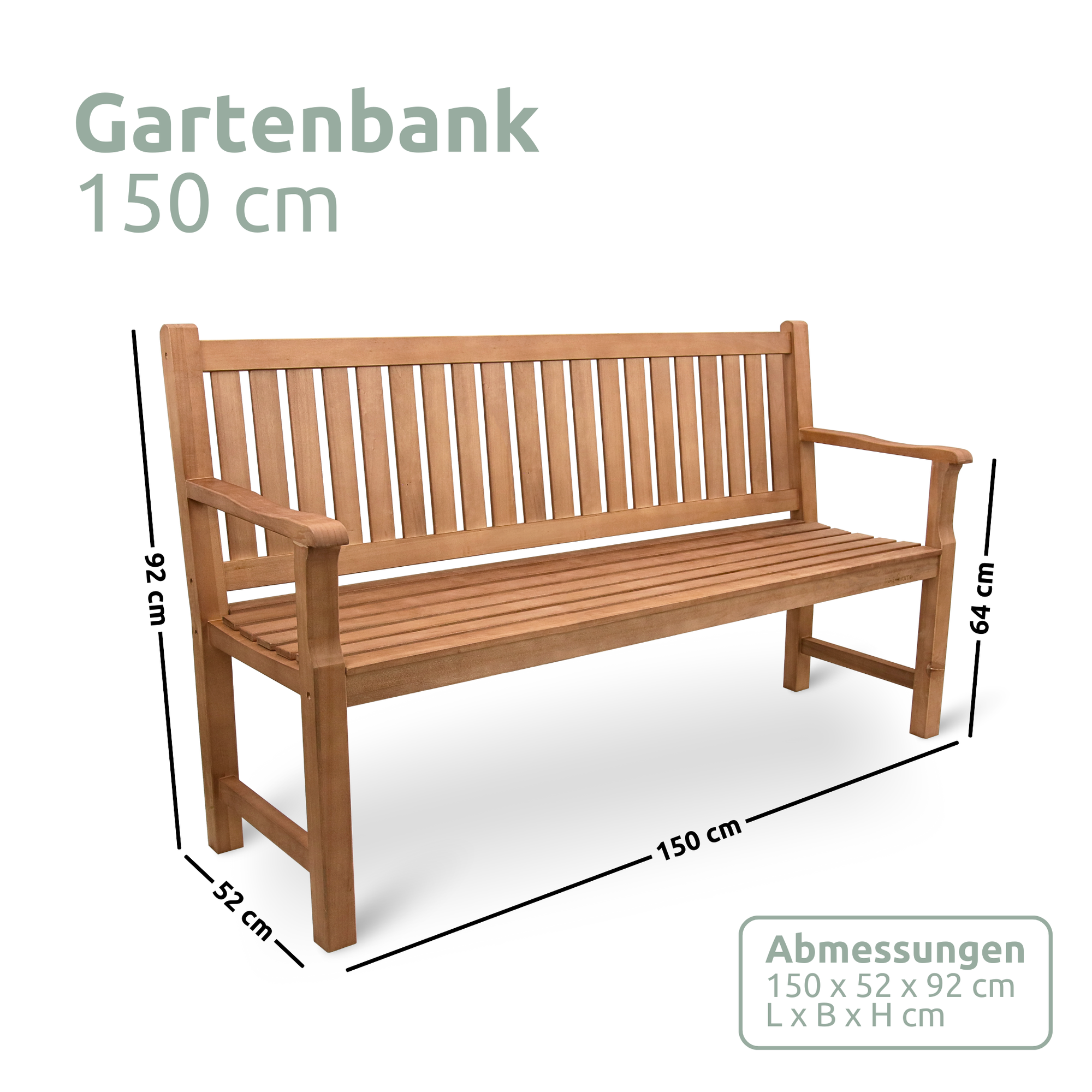 Gartenbank aus Holz mit Schutzabdeckung und Gartenhandschuhen120cm