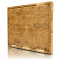 h4h132-cover-shop Premium Schneidebrett Stirnholz aus Eiche mit Griffmulden & Saftrille