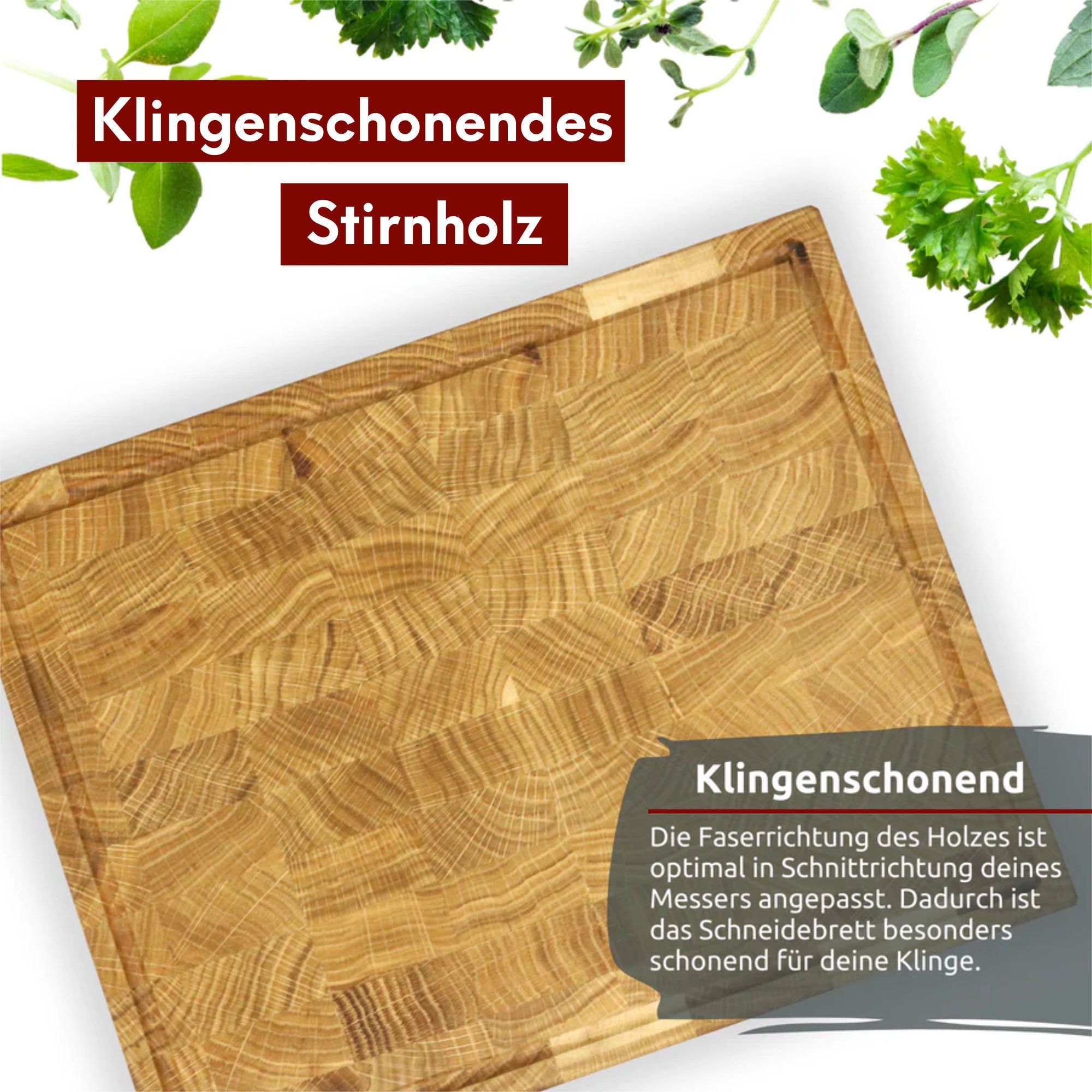 Premium Schneidebrett Stirnholz aus Eiche