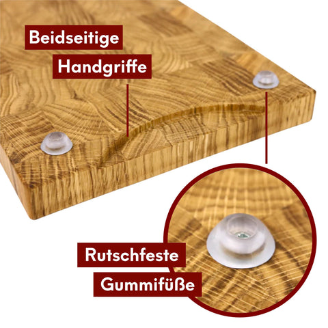 Premium Schneidebrett Stirnholz aus Eiche