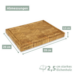 Premium Schneidebrett Stirnholz Eiche3er Set