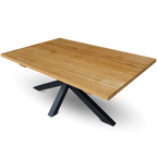 h4h161cover6lamellen_36d0cf9b-e102-4271-a377-8788a607d6fa Outdoor Möbel, Eichenbank 160x40x46 cm, Eichentisch 180x85 cm, massiv, 4 cm Bohlen, natur geölt, Metallgestell schwarz, wetterfest, Garten Terrasse Balkon Tisch Default Title