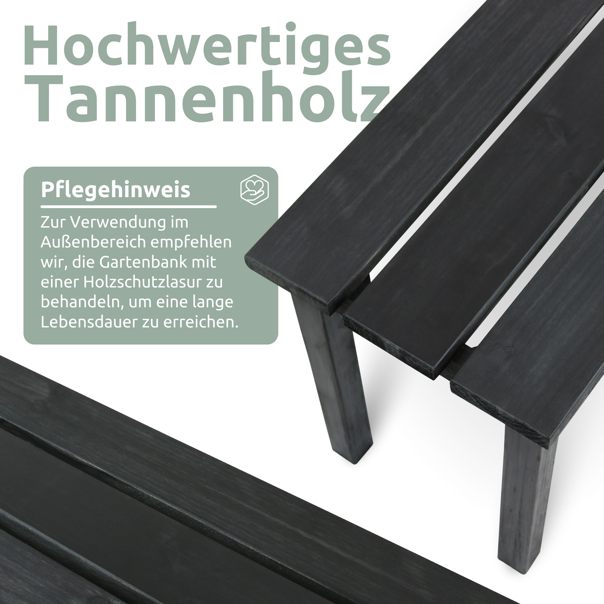 Gartenbank aus TannenholzSchwarz
