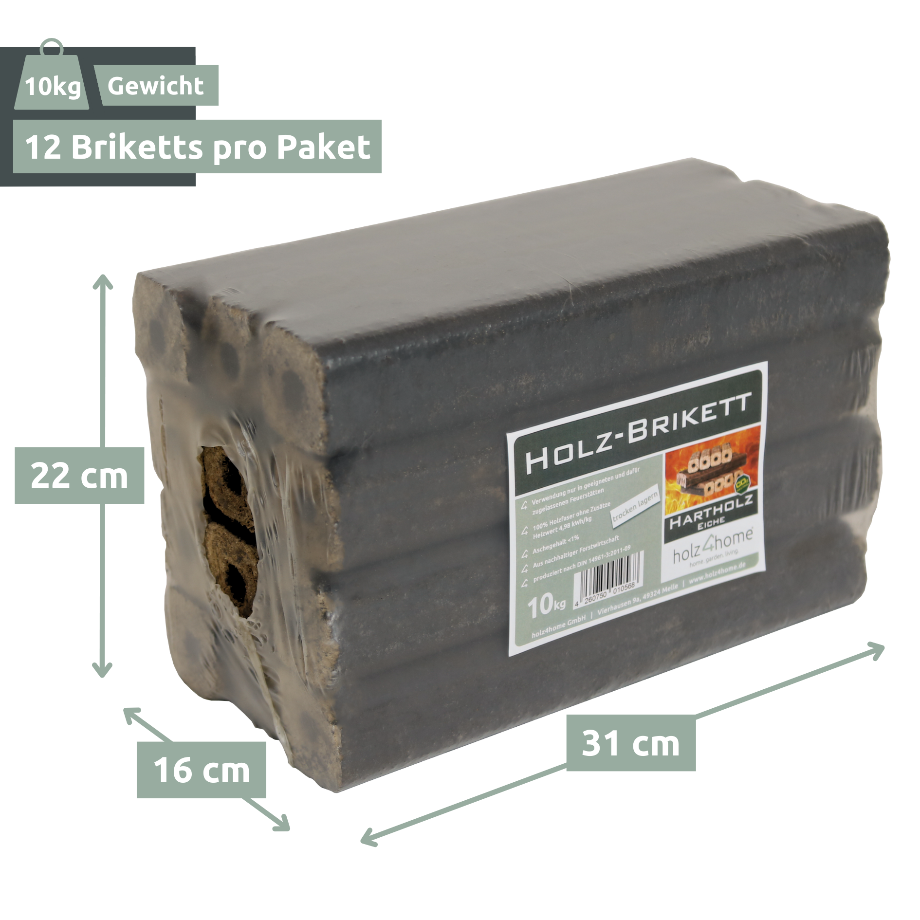 Pini Kay Eichenbriketts 100% ohne ZusätzePalette je 960 kg