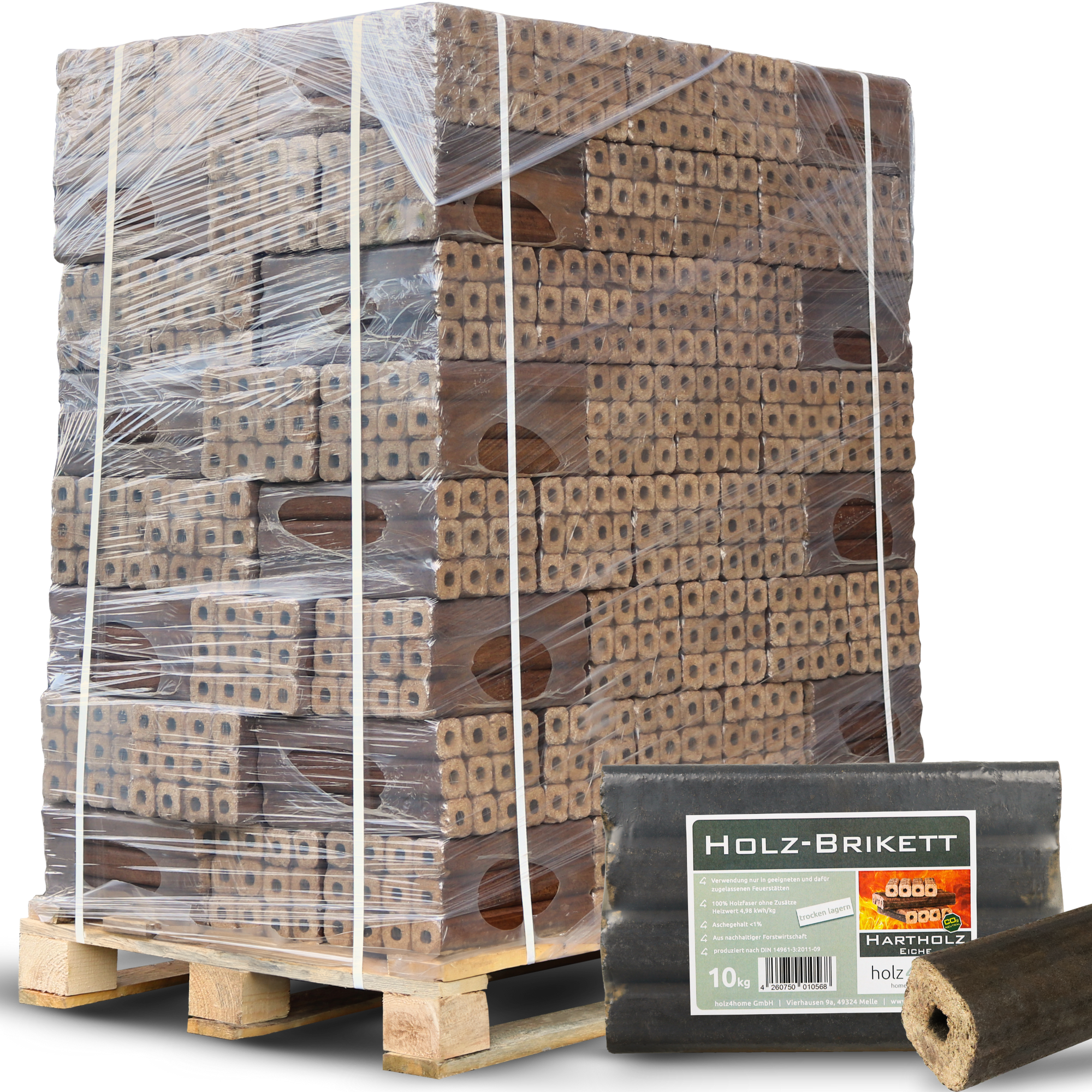 Pini Kay Eichenbriketts 100% ohne ZusätzePaket je 10 kg