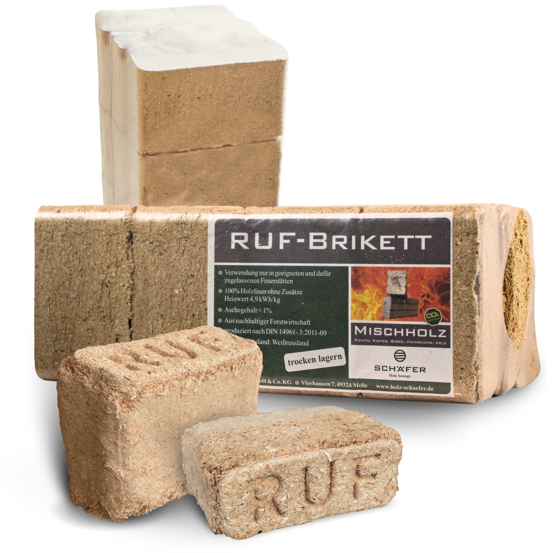 RUF - Holzbriketts MischholzPalette je 960 kg
