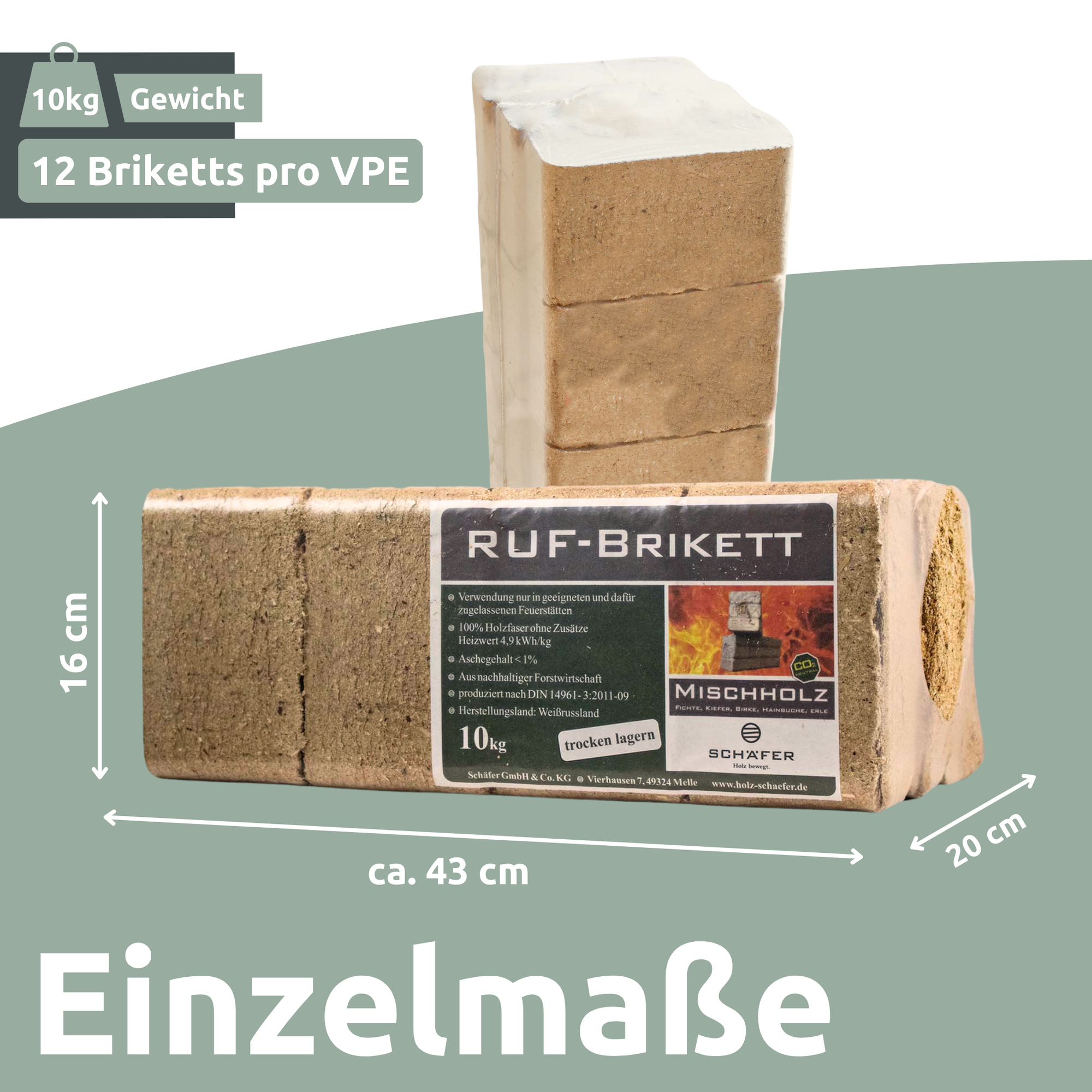 RUF - Holzbriketts MischholzPalette je 960 kg
